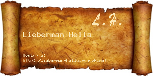 Lieberman Hella névjegykártya